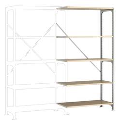 Manuflex RB2125 přístavný modul regálu oddělení , (š x v x h) 970 x 2000 x 500 mm, ocel, dřevěná podlaha, pozinkovaná
