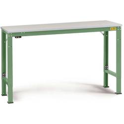 Manuflex LU7143.6011 ESD ESD-Arbeitstisch UNIVERSAL Spezial Grundtisch mit Kautschukplatte, BxTxH = 2500 x 800 x 722-1022 mm rezedově zelená (RAL 6011)