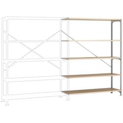 Manuflex RM2523 přístavný modul regálu oddělení , (š x v x h) 1250 x 3000 x 700 mm, dřevěná podlaha