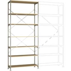 Manuflex RB2413 základní modul regálu oddělení , (š x v x h) 1250 x 2000 x 600 mm, dřevěná podlaha