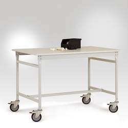 Manuflex LB4008.7035 Servírovací stolek základní mobilní vodivý 750x500x853 mm, Tischpl.Melamin světle šedá leitf.25mm svodový odpor podle EN100015 RAL7035