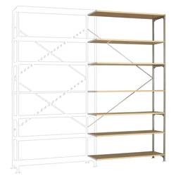 Manuflex RB2645 přístavný modul regálu oddělení , (š x v x h) 1470 x 3000 x 1000 mm, ocel, dřevěná podlaha, pozinkovaná