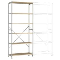 Manuflex RM3167 základní modul regálu oddělení , (š x v x h) 970 x 2500 x 500 mm, ocel, dřevěná podlaha, pozinkovaná