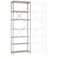 Manuflex RP2121.7035 základní modul regálu oddělení , (š x v x h) 970 x 3000 x 400 mm, ocel, kovová podlaha, světle šedá