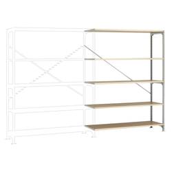 Manuflex RB2525 přístavný modul regálu oddělení , (š x v x h) 1470 x 2000 x 1000 mm, ocel, dřevěná podlaha, pozinkovaná