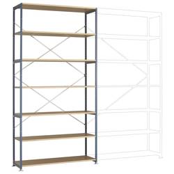 Manuflex RP1642.0001 základní modul regálu oddělení , (š x v x h) 1470 x 3000 x 500 mm, ocel, dřevěná podlaha, šedá, zelená