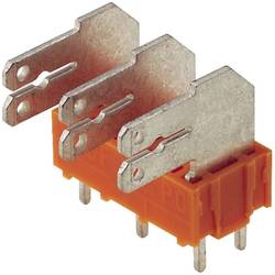 Weidmüller 9511610000 faston rozbočovač Šířka zástrčky: 6.3 mm Tloušťka konektoru: 0.8 mm 90 ° částečná izolace oranžová, stříbrná 100 ks