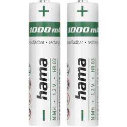 Hama NiMH-Akkus, AAA Micro, 1000 mAh, 1,2 V, 2 Stück akumulátor AAA Ni-MH 1.2 V 2 ks