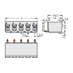 WAGO konektor do DPS 2092 Počet pólů 2 Rastr (rozteč): 7.50 mm 2092-3172 100 ks