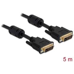 Delock DVI kabel DVI-I 24+5pól. Zástrčka, DVI-I 24+5pól. Zástrčka 5.00 m černá 83113 s feritovým jádrem DVI kabel