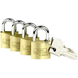 Burg Wächter 4er Set Set Quadro 222 30 SB visací zámek na klíč, mosaz