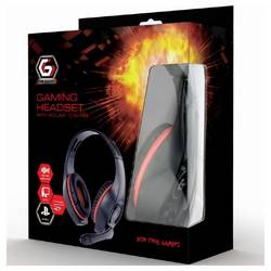 Gembird GHS-05-R Sluchátka On Ear kabelová stereo černá, červená regulace hlasitosti Gaming