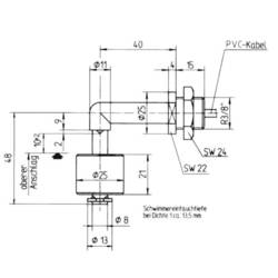 Elobau 20181310 20181310 hladinový spínač, 1 spínací kontakt, 1 A, IP67