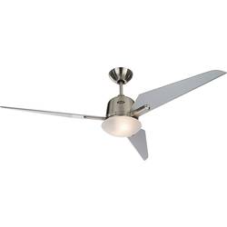 CasaFan Eco Aviatos 132 BN-SL stropní ventilátor 31 W (Ø x v) 132 cm x 365 mm chrom (kartáčovaný) vyměnitelné lopatky, s osvětlením, s dálkovým ovládáním