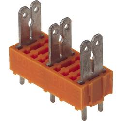 Weidmüller 9500750000 faston rozbočovač Šířka zástrčky: 6.3 mm Tloušťka konektoru: 0.8 mm 180 ° částečná izolace oranžová, stříbrná 100 ks
