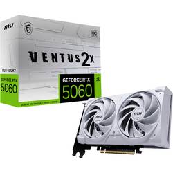 MSI grafická karta Nvidia GeForce RTX 5060 8G Ventus 2X OC White 8 GB GDDR7 RAM PCIe x16 HDMI™, DisplayPort přetaktovaná, Režim nulového ventilátoru , NVIDIA