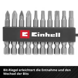 Einhell Karabiner Bit Set 10tlg 118623 sada bitů, 1/4 (6,3 mm), PH, PZ, šestiúhelník, TX, 1/4 (6,3 mm)