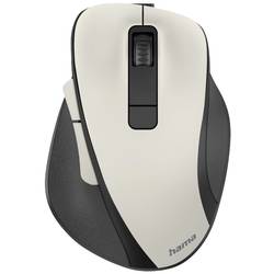 Hama optická ergonomická myš, přenos bezdrátový, 6 tlačítko, 1600 dpi, krémově bílá