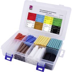 TRU COMPONENTS T1807CA007 sada smršťovacích bužírek červená, modrá, žlutá, zelená, transparentní, hnědá, bílá, černá Poměr smrštění:3:1 300 díly