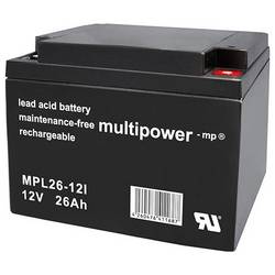 multipower MPL26-12I 146661 olověný akumulátor 12 V 26 Ah olověný se skelným rounem (š x v x h) 175 x 125 x 166 mm šroubované M5 bezúdržbové, nepatrné vybíjení