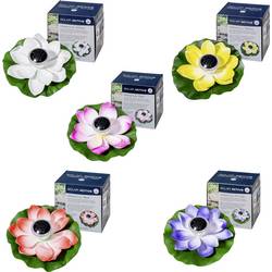 FIAP 3206-6 SOLAR ACTIVE WaterLily 5er SET solární dekorativní osvětlení květina sada 5 ks LED pevně vestavěné LED bílá, žlutá, červená, růžová, fialová