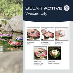 FIAP 3206-6 SOLAR ACTIVE WaterLily 5er SET solární dekorativní osvětlení květina sada 5 ks LED pevně vestavěné LED bílá, žlutá, červená, růžová, fialová