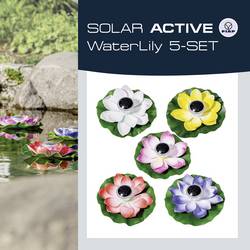 FIAP 3206-6 SOLAR ACTIVE WaterLily 5er SET solární dekorativní osvětlení květina sada 5 ks LED pevně vestavěné LED bílá, žlutá, červená, růžová, fialová