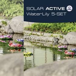 FIAP 3206-6 SOLAR ACTIVE WaterLily 5er SET solární dekorativní osvětlení květina sada 5 ks LED pevně vestavěné LED bílá, žlutá, červená, růžová, fialová