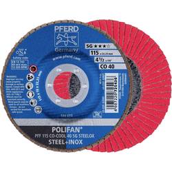 PFERD TOOLS 67660415 PFF 115 CO-COOL 40 SG STEELOX vějířovitý brusný kotouč Průměr 115 mm Ø otvoru 22.23 mm Slitina hliníku, Slitina na bázi niklu,