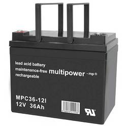 multipower MPC36-12I 302193 olověný akumulátor 12 V 36 Ah olověný se skelným rounem (š x v x h) 197 x 168 x 131 mm šroubované M6 odolné proti více cyklům,
