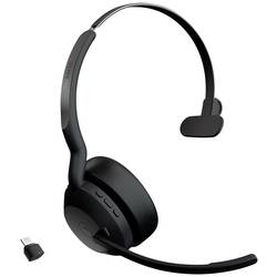 Jabra Evolve2 55 MS Sluchátka On Ear Bluetooth® mono černá Potlačení hluku, Redukce šumu mikrofonu headset, monofonní telefon