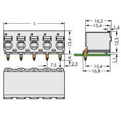 WAGO 2092 zásuvkový konektor do DPS 2, rozteč 7.50 mm, 2092-3372, 100 ks