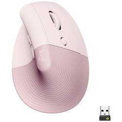 Logitech Lift Vertical Ergonomic Mouse optická ergonomická myš, přenos Bluetooth®, bezdrátový, 6 tlačítko, 4000 dpi, růžová