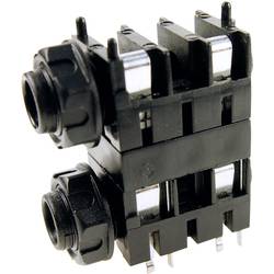Cliff FCR1120 jack konektor 6.35 mm zásuvka, vestavná horizontální Pólů: 2 mono černá 1 ks