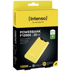 Intenso F10000 powerbanka Li-Pol, 10000 mAh, Quick Charge, Dodávka energie, USB-A, USB-C®, žlutá, Indikátor stavu