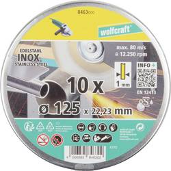 Wolfcraft 8463000 diamantový řezný kotouč 125 mm 10 ks Nerezová ocel, kov