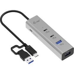 i-tec CAHUBMETAL2A2CPD USB Hub 2 + 2 port USB-A, USB-C® USB 3.2 Gen1 5 GBit/s stříbrná CAHUBMETAL2A2CPD