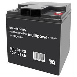 multipower MPL28-12I 146662 olověný akumulátor 12 V 28 Ah olověný se skelným rounem (š x v x h) 166 x 176 x 126 mm šroubované M5 bezúdržbové, nepatrné vybíjení