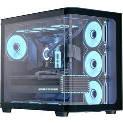 AeroCool P500C-G-BK-V1 midi tower PC skříň černá, bílá