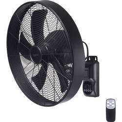 Sygonix nástěnný ventilátor 50 W (Ø x v) 45 cm x 45.5 cm černá s dálkovým ovládáním, otočný, s časovačem, natáčecí