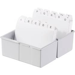 HAN 978-11 978-11 kartotéční box světle šedá DIN A8 na šířku ocelový závěs , víko lze použít jako další nosítka