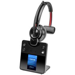 HP Poly Savi 8410 Office Headset otevřená (On Ear) DECT, Bluetooth® mono černá Potlačení hluku regulace hlasitosti, Vypnutí zvuku mikrofonu Počítače