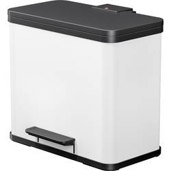 Hailo öko duo plus L 6302300 odpadkový koš, 26 l, ocelový plech, (d x š x v) 470 x 470 x 430 mm, bílá, otevírání pedálem, 1 ks
