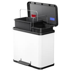 Hailo öko duo plus L 6302300 odpadkový koš, 26 l, ocelový plech, (d x š x v) 470 x 470 x 430 mm, bílá, otevírání pedálem, 1 ks