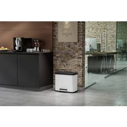 Hailo öko duo plus L 6302300 odpadkový koš, 26 l, ocelový plech, (d x š x v) 470 x 470 x 430 mm, bílá, otevírání pedálem, 1 ks