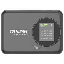 VOLTCRAFT UC-4C1A240W01 USB nabíječka, GaN, USB Power Delivery (USB-PD) , Rychlonabíječka, 4x USB-C®, 1x USB A , 240 W, Power Delivery 3.0, černá