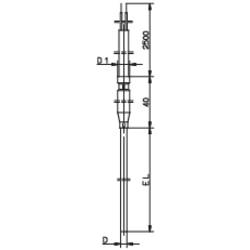 teplotní článek Jumo 901250/32-1043-1,5-100-11-2500/000, NiCr-Ni K, -200 do 1200 °C, 2.5 m, 1.5 mm