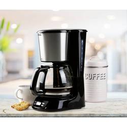 DOMO DO1065K kávovar černá, nerezová ocel připraví šálků najednou=12 displej, funkce časovače, skleněná konvice