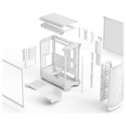 Fractal Design FD-C-MES3A-04 tower PC skříň bílá boční okno, prachový filtr, 3 předinstalované ventilátory