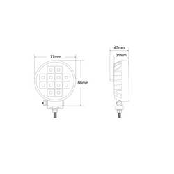 SecoRüt Pracovní LED svítilna 12 V, 24 V L0153 (Ø x v) 77 mm x 86 mm